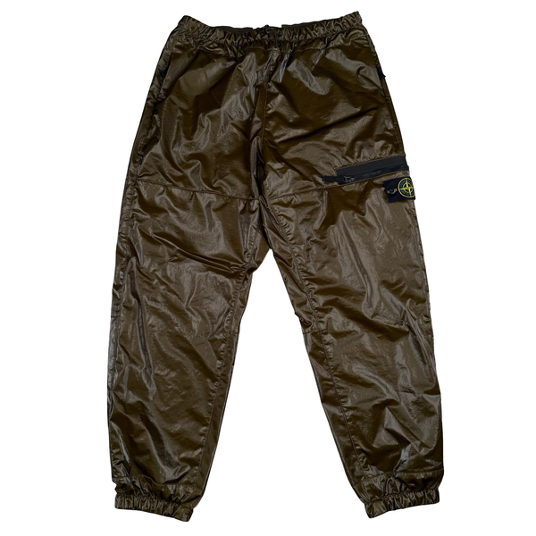 Stone Island 2025 Khaki Prismatico Polartec Resin Coated Trousers - 32" Medium