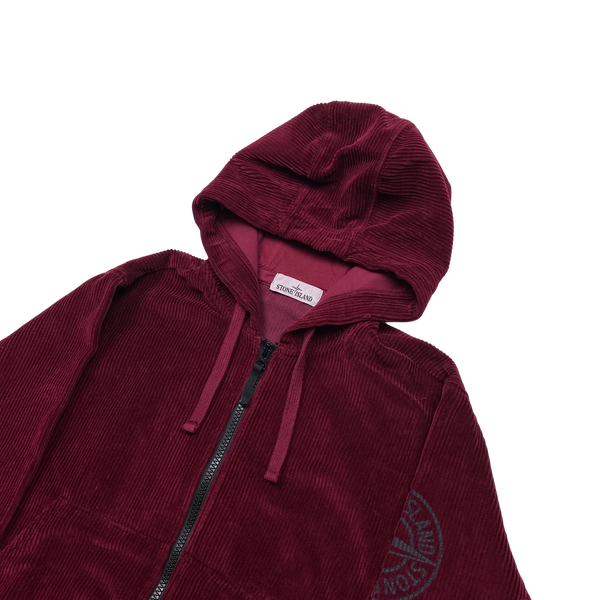 Stone Island Bordeaux Red Corduroy Zipped Bomber - Medium