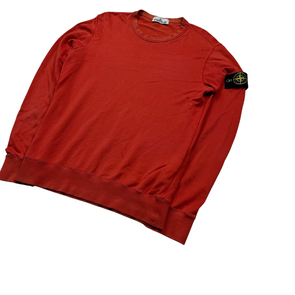 Stone Island 2015 Red Cotton Crewneck Sweatshirt - Medium