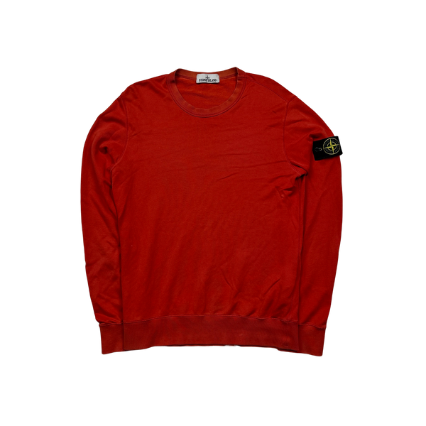 Stone Island 2015 Red Cotton Crewneck Sweatshirt - Medium