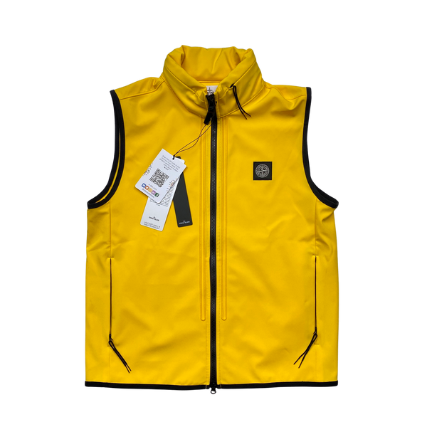 Stone Island 2022 Yellow Soft Shell-R Gilet - Small