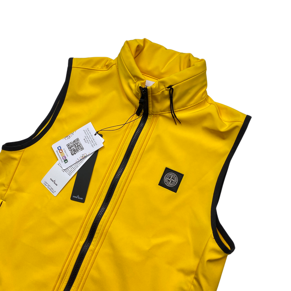 Stone Island 2022 Yellow Soft Shell-R Gilet - Small