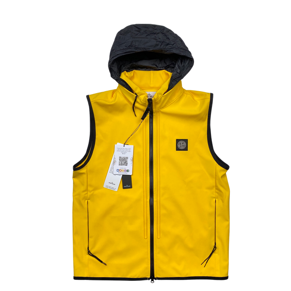 Stone Island 2022 Yellow Soft Shell-R Gilet - Small