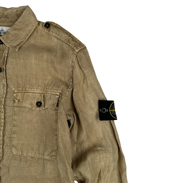 Stone Island 2015 Tan Linen Buttoned Shirt - Small