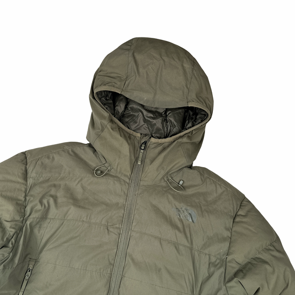 North Face Khaki 800 Pro Down Hooded Puffer Jacket - Large