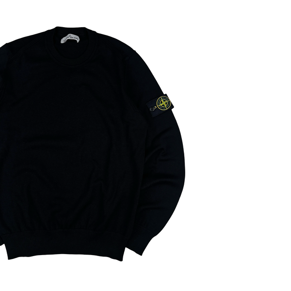 Stone Island 2020 Black Crewneck Knit Jumper - Small