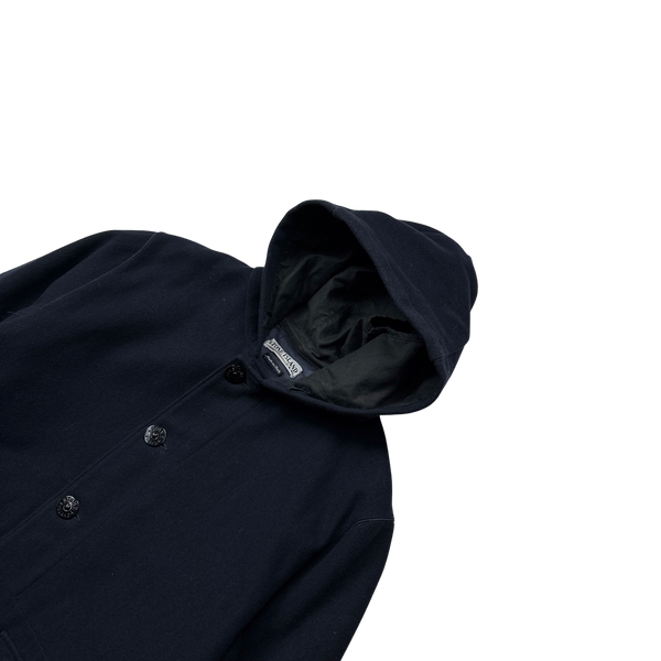 Stone Island 2002 Wool Navy Coat - Large