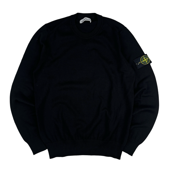 Stone Island 2020 Black Crewneck Knit Jumper - Small