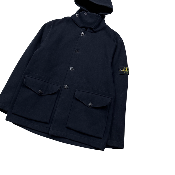 Stone Island 2002 Wool Navy Coat - Large
