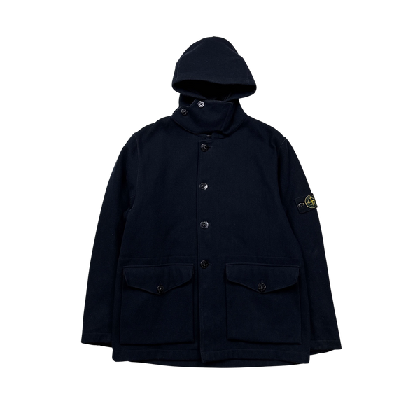 Stone Island 2002 Wool Navy Coat - Large