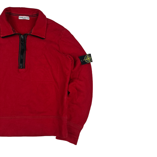 Stone Island 2008 Red Quarter Zip Jumper - Medium