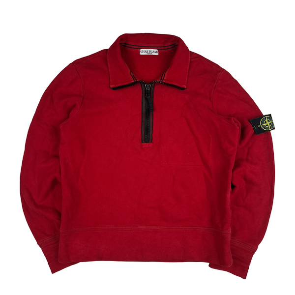 Stone Island 2008 Red Quarter Zip Jumper - Medium