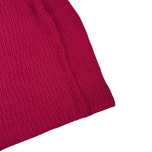 Stone Island 2022 Cerise Thick Woven Cotton Flax Knit Crewneck Jumper - Large