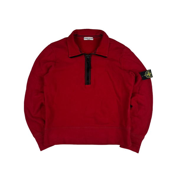 Stone Island 2008 Red Quarter Zip Jumper - Medium