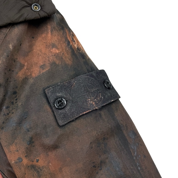 Stone Island 2014 Raso Hand Painted Tortoise Shell Camo Hooded Jacket - Small