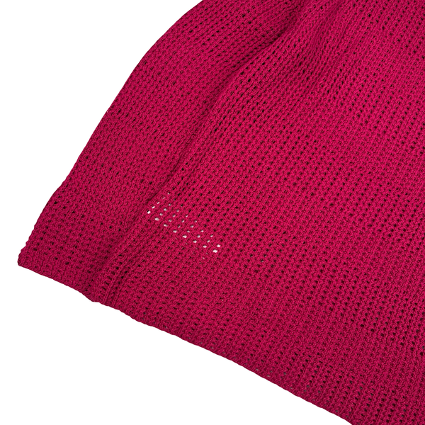 Stone Island 2022 Cerise Thick Woven Cotton Flax Knit Crewneck Jumper - Large