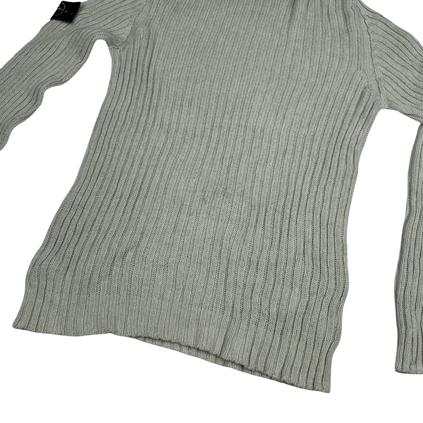 Stone Island 2003 Pale Green Cotton Knitted Jumper -XL