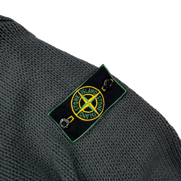 Stone Island Vintage 1998 Grey Knitted Cotton Jumper - Medium