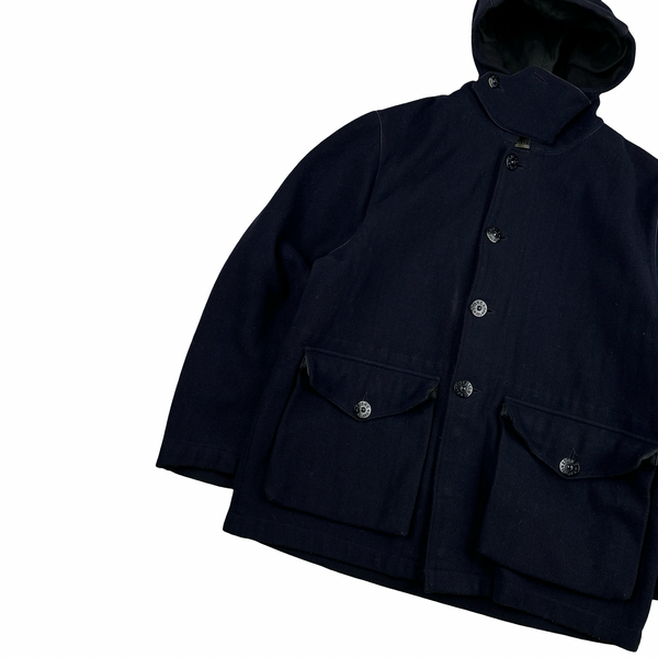 Stone Island 1998 Navy Vintage Wool Buttoned Jacket - Large