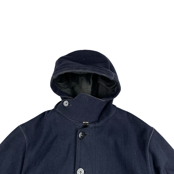 Stone Island 1998 Navy Vintage Wool Buttoned Jacket - Large