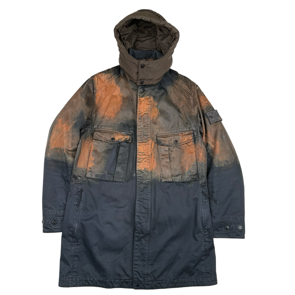 Stone Island 2014 Raso Hand Painted Tortoise Shell Camo Hooded Jacket - Small