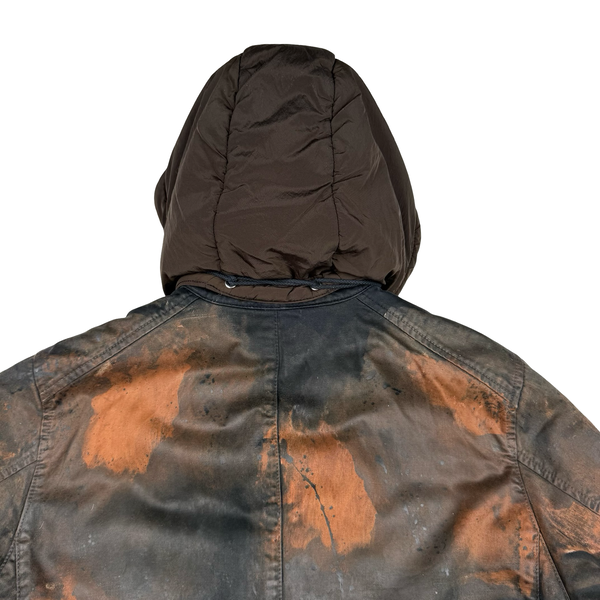 Stone Island 2014 Raso Hand Painted Tortoise Shell Camo Hooded Jacket - Small