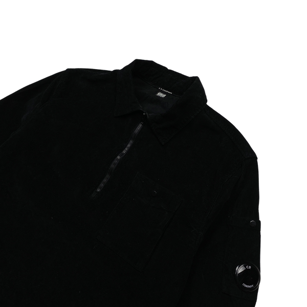 CP Company Black Corduroy Pullover Overshirt - Small