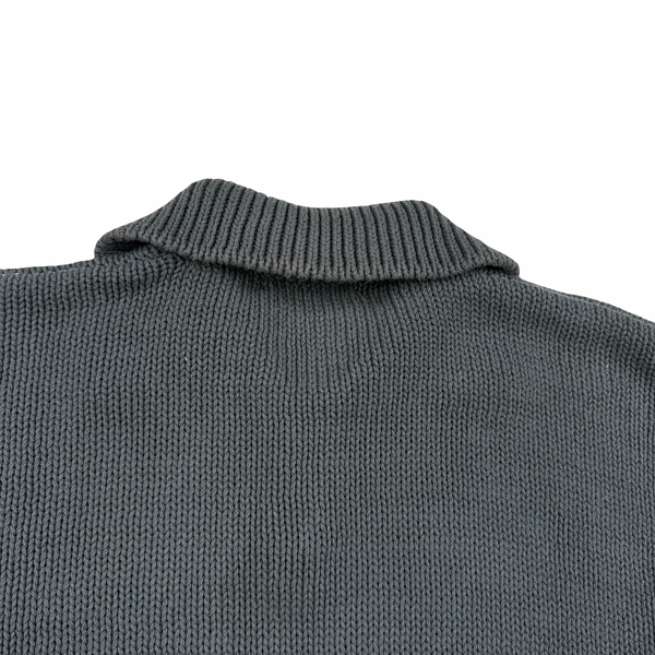 Stone Island Vintage 1998 Grey Knitted Cotton Jumper - Medium