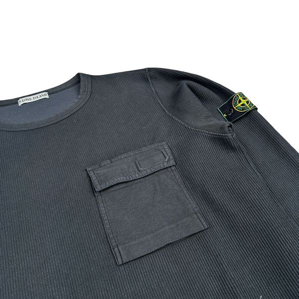 Stone Island Vintage 1999 Navy Cotton Crewneck Jumper - XL