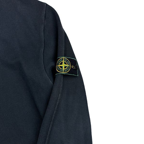 Stone Island Vintage 1999 Navy Cotton Blend Mock Neck Jumper - XXL