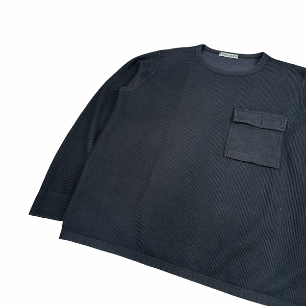Stone Island Vintage 1999 Navy Cotton Crewneck Jumper - XL