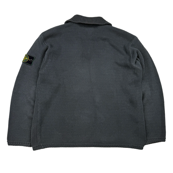 Stone Island Vintage 1998 Grey Knitted Cotton Jumper - Medium