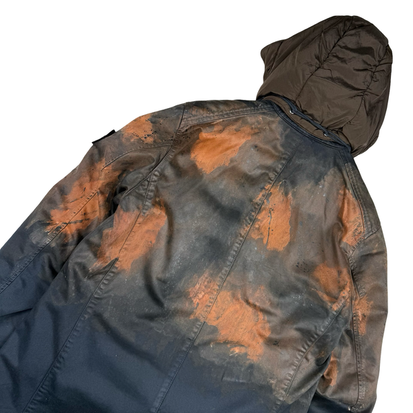 Stone Island 2014 Raso Hand Painted Tortoise Shell Camo Hooded Jacket - Small
