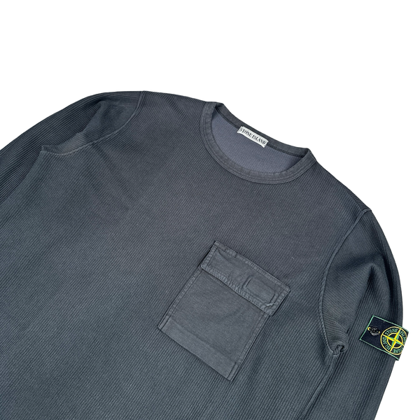 Stone Island Vintage 1999 Navy Cotton Crewneck Jumper - XL