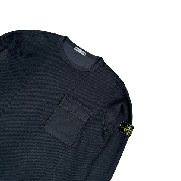 Stone Island Vintage 1999 Navy Cotton Crewneck Jumper - XL