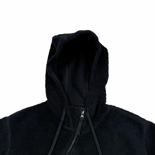 Stone Island 2017 Black Teddy Fleece Shadow Project Hoodie - Small