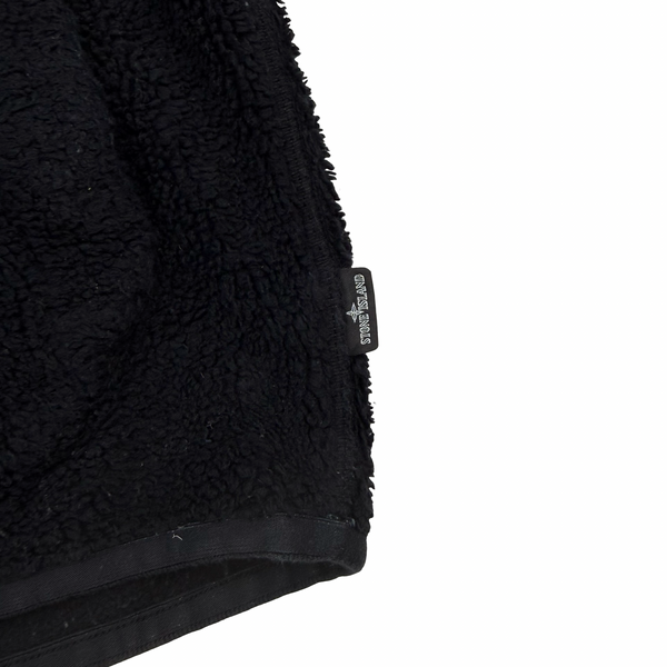 Stone Island 2017 Black Teddy Fleece Shadow Project Hoodie - Small