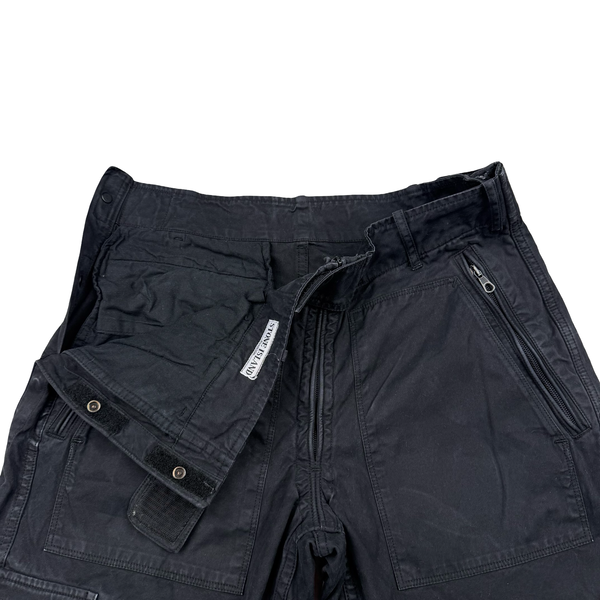 Stone Island 2010 Black Loose Cotton Canvas Cargo Trousers - 50 (Large)
