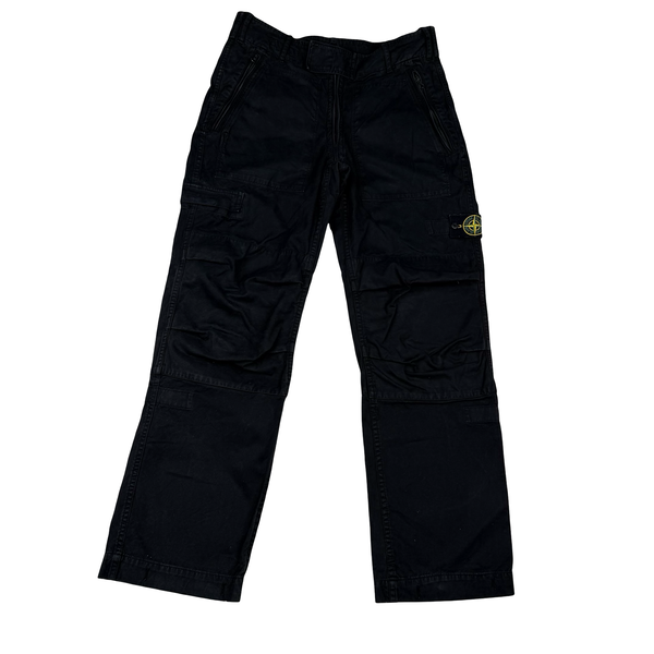Stone Island 2010 Black Loose Cotton Canvas Cargo Trousers - 50 (Large)