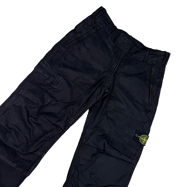 Stone Island 2010 Black Loose Cotton Canvas Cargo Trousers - 50 (Large)
