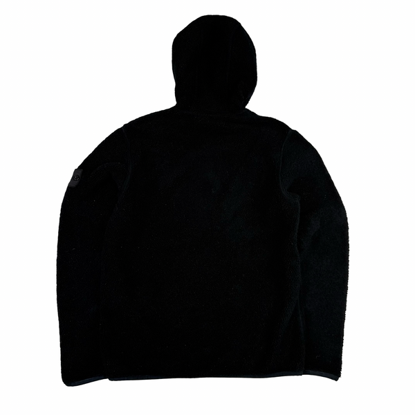 Stone Island 2017 Black Teddy Fleece Shadow Project Hoodie - Small
