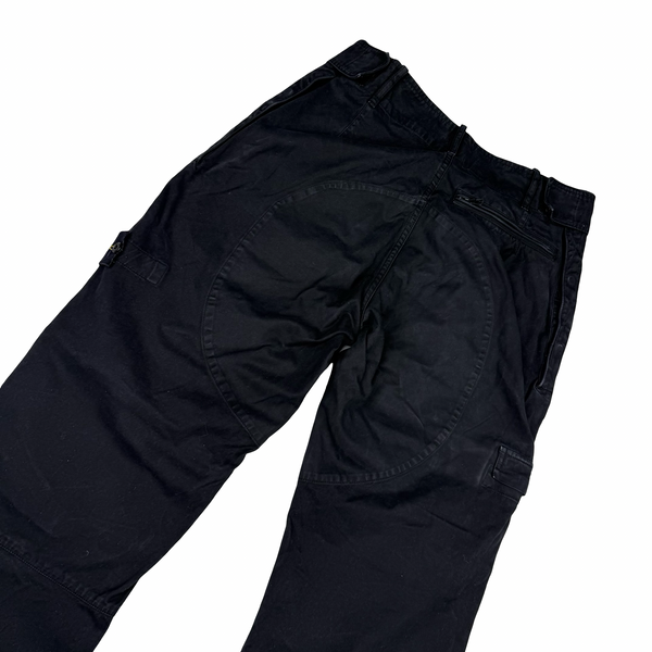 Stone Island 2010 Black Loose Cotton Canvas Cargo Trousers - 50 (Large)