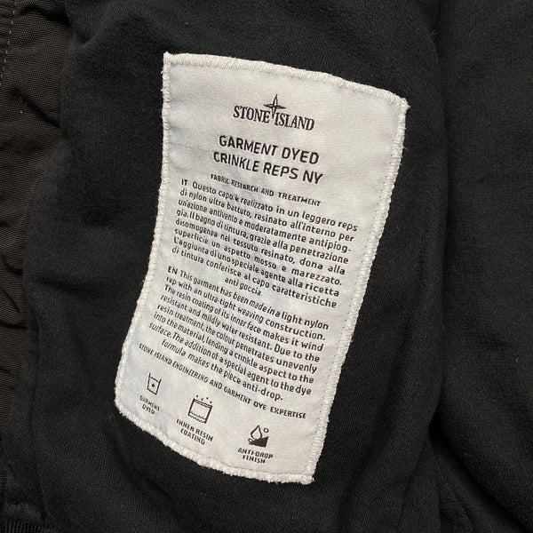 Stone Island 2016 Black Crinkle Reps Bomber Jacket - Small
