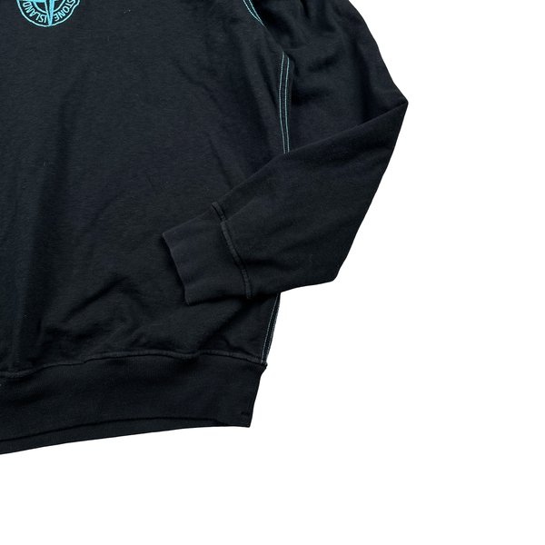 Stone Island Contrast Stitch Cotton Pullover Compass Hoodie - Large