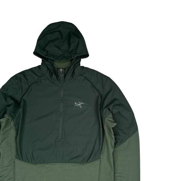 Arcteryx Forest Green Quarter Zip Stretch Hoodie - Medium