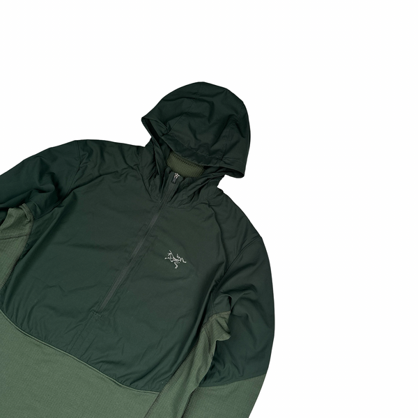 Arcteryx Forest Green Quarter Zip Stretch Hoodie - Medium