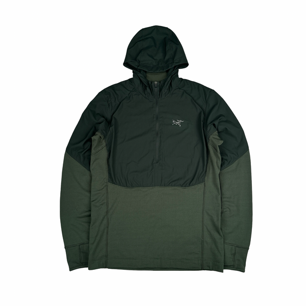 Arcteryx Forest Green Quarter Zip Stretch Hoodie - Medium