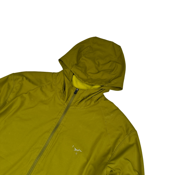 Arcteryx Green/Yellow Quarter Zip Stretch Hoodie - Medium