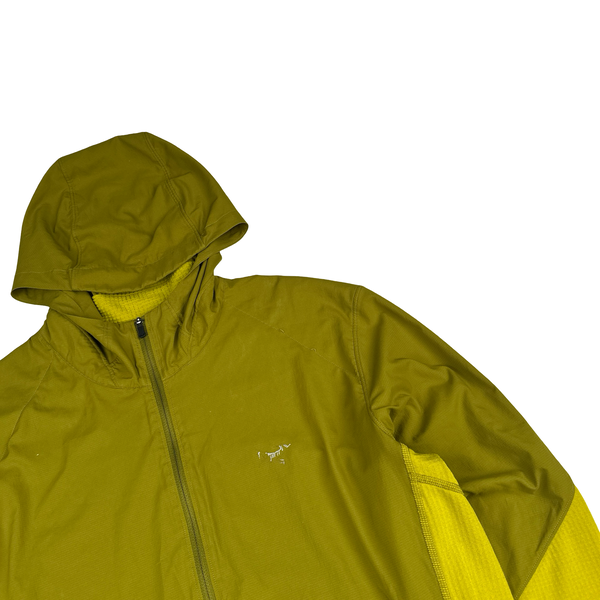 Arcteryx Green/Yellow Quarter Zip Stretch Hoodie - Medium
