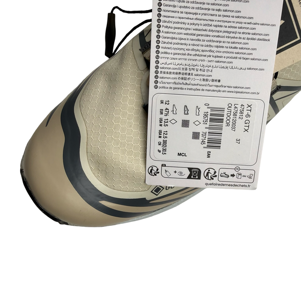 Salomon Quicklace XT-6 GTX Running Trainers - UK 12 / EU 47.5